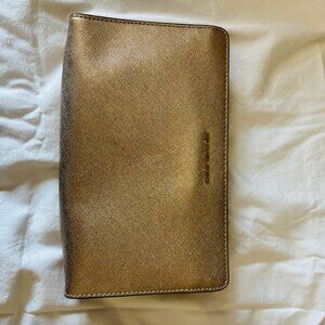 Michael Kors Gold Clutch — Elegant Metallic Finish, Excellent Condition